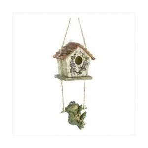  Decorative Birdhouse with Frog Patio, Lawn & Garden