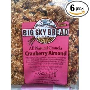 Big Sky Granola Cranberry Almond, 12 Ounce Pouches (Pack of 6)  