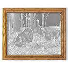 Riding the Coattails Etched Glass Turkey Mirror 10x12