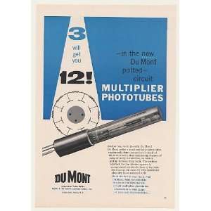  1958 Du Mont Potted Circuit Multiplier Phototube Print Ad 