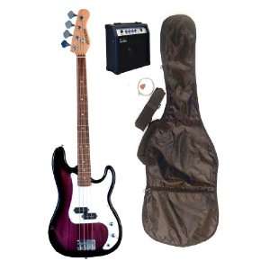  Huntington Full Size 43 Precision P Purple Bass Guitar 