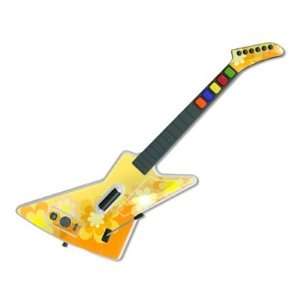  Retro Orange Flowers Design Guitar Hero X plorer Guitar 