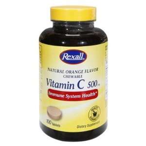 Rexall Vitamin C 500 mg   Orange Chewable Tablets, 100 ct