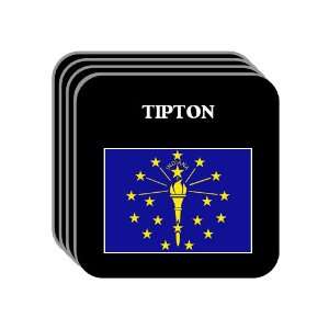 US State Flag   TIPTON, Indiana (IN) Set of 4 Mini Mousepad Coasters