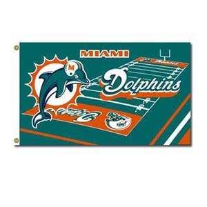  Miami Dolphins NFL Field Design 3x5 Banner Flag by Fremont 