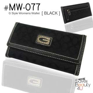 New Fashion Signature G Style Black Tri Fold Clutch Wallet  