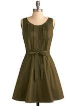 Olive Branch Dress  Mod Retro Vintage Printed Dresses  ModCloth