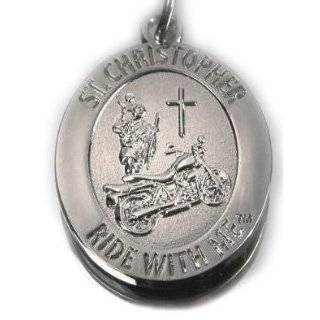 St. Christopher Ride with Me Motorcycle Medal  Keychain, BH010