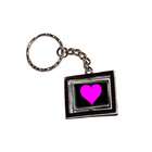Graphics and More Hot Pink Heart   New Keychain Ring