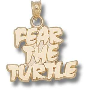 University of Maryland Fear The Turtle 5/8 Pendant (Gold Plated 