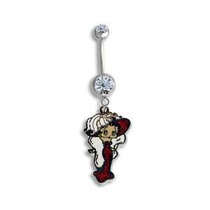  CLEAR   Mae West Betty Boop Charm Belly Button Ring 