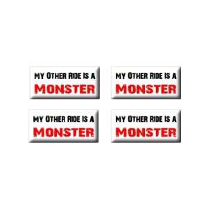   Ride Vehicle Car Is A Monster   3D Domed Set of 4 Stickers Automotive