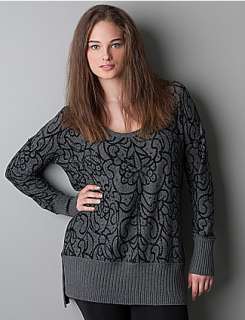 Lace print sweater by DKNY JEANS  Lane Bryant