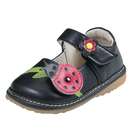 Squeak Me Shoes 13123 Black Ladybug Girls Toddler Shoe Size 3