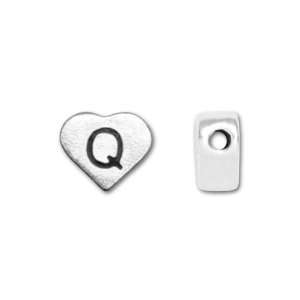    Sterling Silver Heart Letter Bead   Q Arts, Crafts & Sewing