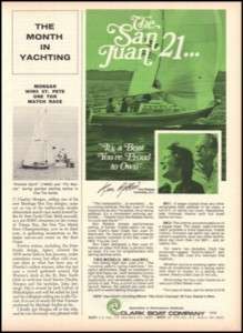 San Juan 21 Sailboat 1976 Print Ad  