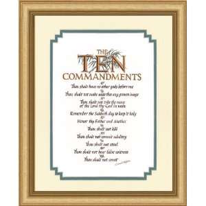 Ten Commandments Framed Gift 18.5 X 22.5 