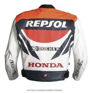 Joe Rocket Honda Repsol Sport Mens Leather Motorcycle Jacket White/Red 