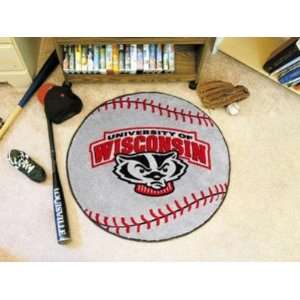  Wisconsin Badgers Baseball Shaped Area Rug Welcome/Door 