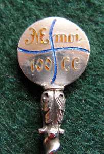 800 Silver Mmoi, Italy Demitasse Spoon, 1893  