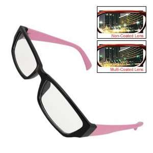  Lady Black Plastic Full Frame Multi Coated Lens Plano Glasses 