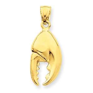  14k 3 D Moveable Stone Crab Claw Pendant West Coast 