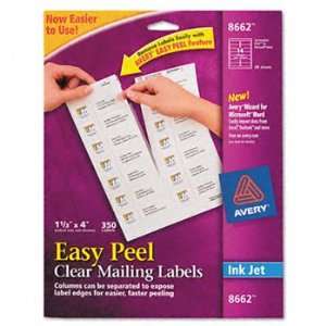   Mailing Labels, 1 1/3 x 4, Clear, 350/Pack   8662