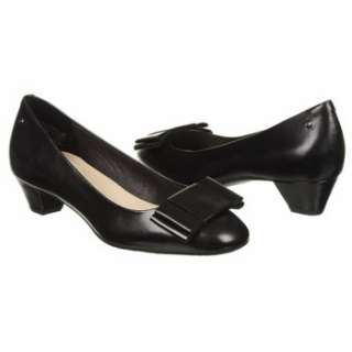 Womens Rockport Hailey Flat Bow Pump Black Leather Shoes 
