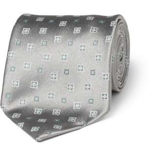   Ties  Neck ties  Floral and Diamond Patterned Silk Satin Tie