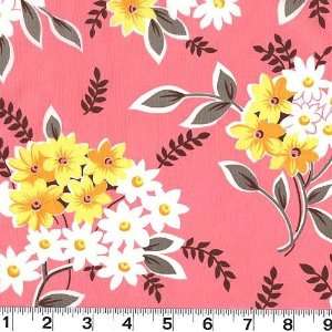  45 Wide Flea Market Fancy Retro Florals Pink Fabric By 