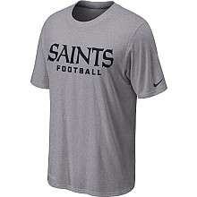 Nike New Orleans Saints Sideline Legend Authentic Font Dri FIT T Shirt 