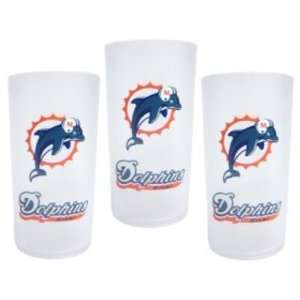  Miami Dolphins 3 Pack Frosted Tumblers