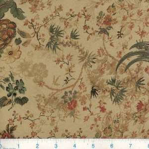  45 Wide Moleskin Stephaine Florals Tan Fabric By The 