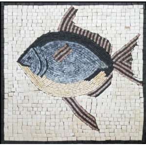  Fish Marble Mosaic Art ITFCAN51