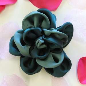 Satin Double Color Hand Made Corsage Fabric Flower Hat Hair Clip & Pin 
