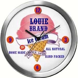  LOUIE 14 Inch Ice Cream Metal Clock Quartz Movement 