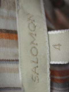 SALOMON Orange Brown Blue Striped Button Down Shirt 4  