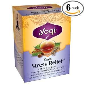 Yogi Kava Stress Relief, Herbal Tea Supplement, 16 Count Tea Bags 