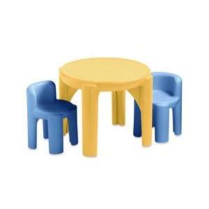  Table & Chairs Set   Pottery Yellow & Blue Toys & Games