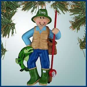  Personalized Christmas Ornaments   Fly Fisherman in Waders 