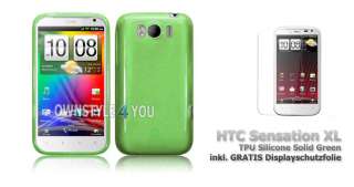 Silikonhülle Gel Tasche Case für HTC Sensation XL Gel Solid/Green 