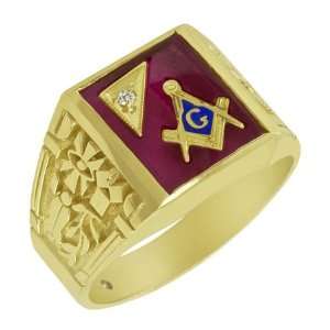  Blue Lodge Ring with Diamond Accent   14k Gold/14kt yellow 