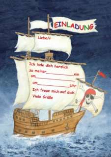 12 Einladungen Piraten Kindergeburtstag Piratenfest Piraten  
