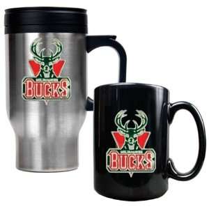  Milwaukee Bucks Coffee Cup & Travel Mug Gift Set Kitchen 