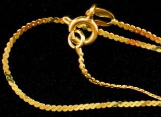 Solid 14KT 16 Serpentine Yellow Gold Chain 1.20mm  