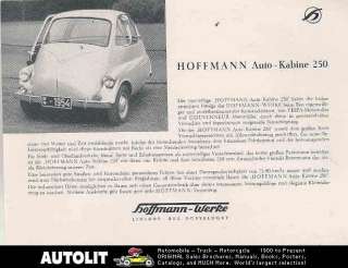 1954 Hoffmann 250 Microcar Brochure  