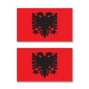 Albania Country Flag   Sheet of 2   Window Bumper Stickers