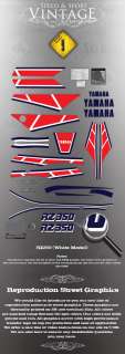 YAMAHA RZ350 TANK FAIRING COVER COMPLETE DECAL KIT  