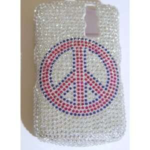  New Peace Sign Red Silver Full Diamond Color Design 