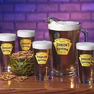   Yellow Tavern Beer Set (1 Pitcher & 4 Glasses)
